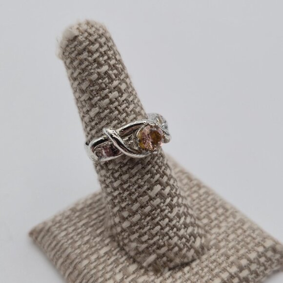 Size 6.5 Sterling Silver Cubic Zirconia Abstract Style Ring A4184 - Picture 3 of 9